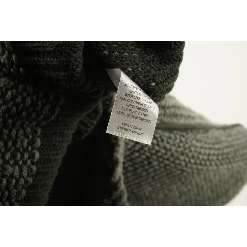 New Socialite Women's Medium Gray Loop Knit V-Neck Crop Slouchy Pullover Sweater